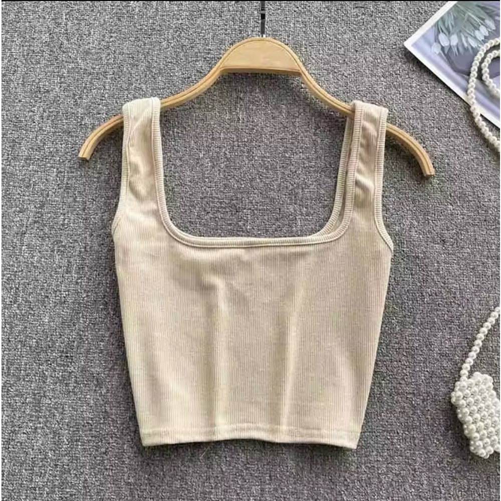 Womens Ribbed Solid Slim Fit Crop Tank Top/Cami/Bralette | NEW!!! 💜💗🩵 - Picture 2 of 15